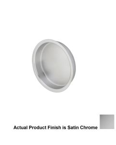 Ives 221B-26D, 2-7/16" Diameter X 7/16" Depth Brass Round Flush Pull in Satin Chrome