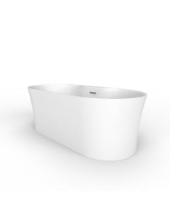 Barclay ATOVN67AIG-WT Onita 67" L X 31 1/2" W X 24" H Acrylic Freestanding Oval Soaker Tub with Integral Drain and Overflow in White
