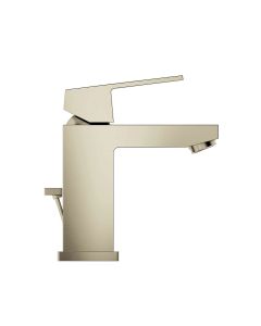Grohe 23129ENA Eurocube® 1.2 GPM Deck Mounted Single Hole Small Size Bathroom Faucet with Pop-Up Drain Assembly in Brushed Nickel