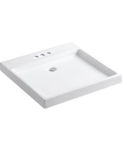 Kohler 2314-8-47 Purist Wading Pool fireclay bathroom sink with 8" widespread faucet holes in almond