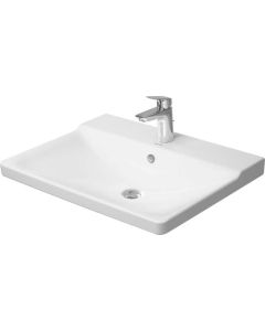 Duravit 2332650000 P3 Comforts 25-5/8" L X 19-1/2" W X 6-1/8" H Single Hole Rectangular Wall Mounted Bathroom Sink with Overflow in White