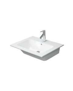 Duravit 2336630030 ME by Starck 24-3/4" L X 19-1/4" W X 7-1/8" H Wall Mounted Rectangular Three Hole Bathroom Sink with Overflow in White