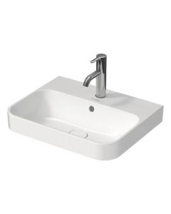 Duravit 2360500060 Happy D.2 Plus 19-5/8" L X 15-3/4" W X 6-3/4" H Rectangular Vessel Bathroom Sink with Overflow in White