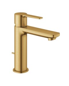 Grohe 23794GNA Lineare™ 1.2 GPM Deck Mounted Single Handle S-Size Bathroom Faucet with Pop-Up Drain Assembly in Brushed Cool Sunrise