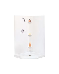 Mustee 237WHT DURAWALL Neo-Angle/Corner Shower Wall System - White