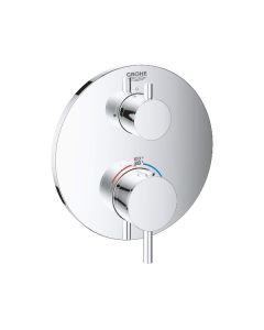 Grohe 24150003 Atrio Single Function Thermostatic Valve Trim Only with Double Knob Handle and Volume Control in Chrome (Rough In Sold Separately)