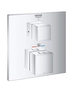 Grohe 24158000 Grohtherm Cube Dual Function 2-Handle Thermostatic Trim, Starlight Chrome