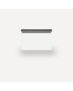 Robern 24219100NB00001 Curated Cartesian Vanity, 24" H X 15" L X 21" D, Single Drawer, White Glass, Plumbing Drawer, Engineered Stone 25 Vanity Top, Stone Gray (Silestone EXpo Grey)