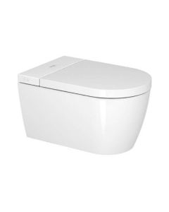 Duravit 2510092092 ME by Starck 1.28 GPF Dual Flush Wall Mounted One Piece Rimless Elongated Toilet Bowl with HygieneGlaze in White (Seat Sold Separately)
