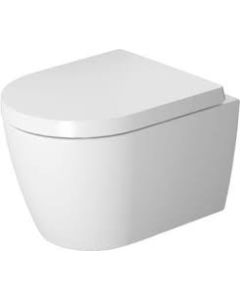 Duravit 2530092092 ME by Starck 1.28 GPF Dual Flush Wall Mounted One Piece Elongated Toilet in White (Seat Sold Separately)