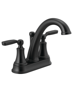 Delta 2532LF-BLMPU Woodhurst™ 1.2 GPM Two Handle Centerset Bathroom Faucet in Matte Black