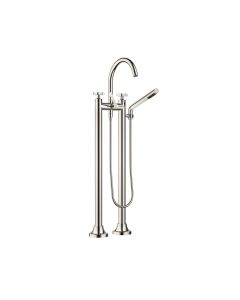 Dornbracht 25943809-08 VAIA Two-Hole Tub Mixer for Freestanding Assembly with Hand Shower Set in Platinum