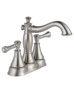 Delta 2597LF-SSMPU Cassidy Two Handle Centerset Bathroom Faucet - Metal Pop-Up In Stainless
