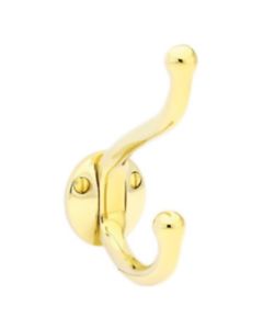 Emtek 2606-US3 1.5" Wall Mount Single Robe Hook in Polished Brass