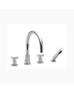 Dornbracht 27512892-08 Tara Deck-Mounted Tub Mixer With Hand Shower Set For In Platinum