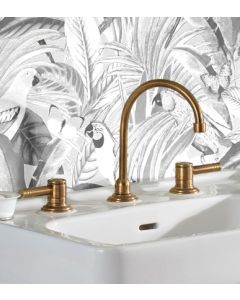 Herbeau 280271 Lille 3-Hole Lavatory Mixer with Ceramic Cartridge in Lacquered Polished Black Nickel