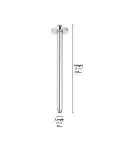 Grohe 28492GN0 Rainshower™ 12" Ceiling Shower Arm with Flange and 1/2" Threaded Connection in Brushed Cool Sunrise 