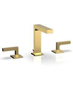Phylrich 291-02/025 Stria 1.2 GPM Deck Mounted Widespread Bathroom Faucet with Lever Handles in Polished Gold