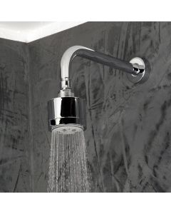 Lacava 292-CR Arch Wall-mount tilting round shower head, five jets. Arm and flange sold separately in Polished Chrome
