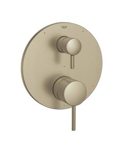 Grohe 29427EN0 Timeless Wall Mounted Three Function Pressure Balanced Valve Trim Only with Dual Lever Handles and Integrated Diverter in Brushed Nickel (Rough In Sold Separately)