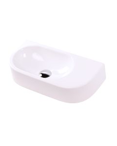 Lacava 2972-01-001 TRE Wall-Mount or Above-Counter Porcelain Sink without Overflow, One Faucet Hole on the Right in White