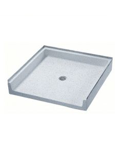 Fiat ADATN6030081 Monterey ADA Shower Floor, Terrazzo, Curbless 60" X 30" Single Threshold-Black in White