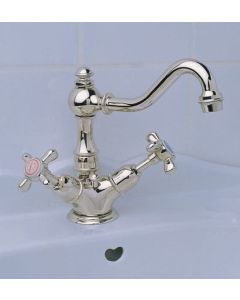 Herbeau 300156 Royale Deck Mounted Single Hole Basin Mixer with Swivel Spout in Polished Nickel