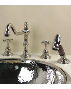 Herbeau 302460 Royale Kitchen Couture 4-Hole Kitchen Mixer with Handspray in Satin Nickel