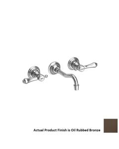 Newport Brass 3-1031/10B 3-1031 Chesterfield Double Handle Widespread Wall Mounted Lavatory, Oil Rubbed Bronze