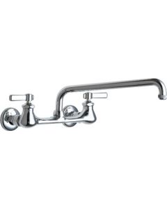 Chicago Faucets 540-LDL12E1WXFABCP CHICAGO FAUCETS GIDDS-283719 Lead-Free Hot And Cold Water Sink Faucet with 8-Inch Fixed Centers And 12-Inch L-Type Swing Spout
