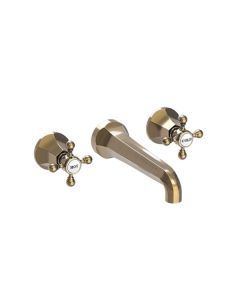 Newport Brass 3-1221/06 Metropole Wall Mount Lavatory Faucet in Antique Brass