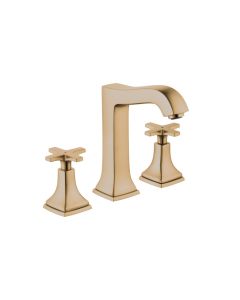 Hansgrohe 31307141 Metropol Classic Widespread Faucet 160 with Cross Handles and Pop-Up Drain, 1.2 GPM in Brushed Bronze