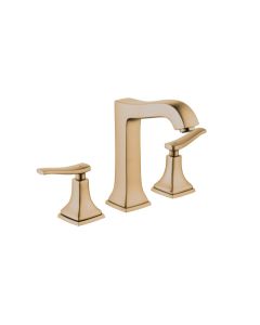 Hansgrohe 31331141 Metropol Classic Widespread Faucet 160 with Lever Handles and Pop-Up Drain, 1.2 GPM in Brushed Bronze