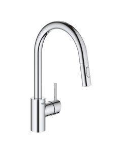 Grohe 3134910E Concetto™ 1.5 GPM Deck Mounted Single Handle Dual Spray Pull Down Kitchen Faucet in StarLight Chrome 