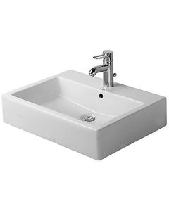Duravit 0454600027 Vero 24" L X 19" W X 7" H Rectangular Wall Mounted Bathroom Sink with Overflow and Single Hole in White