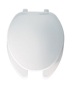 Church 7E175 000 Bemis 175000 Economy Plastic Open Front with Cover Elongated Toilet Seat, White