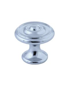Cifial 672.100.625 BE 1" Flat grooved cab knob -Pol Chro