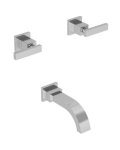 Newport Brass 3-2045/15S 3-2045 Double Handle Tub Filler with Tub Spout and Metal Lever Han, Satin Nickel