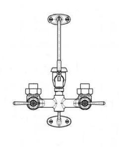 Chicago Faucets 835-369CP EXPOSED HOT AND COLD WATER SERVICE SINK FAUCET WITH SUPPLIES FROM ABOVE