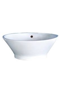 Decolav 1435-CWH DECOLAV Celena Classically Redefined Round Vitreous China Above-Counter Vessel Sink with Overflow, White