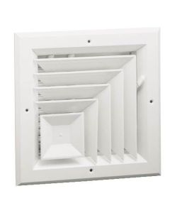 Hart & Cooley 050722 10" x 10" (Width x Height Wall Opening Size) Ceiling Diffuser A505MS Series in White