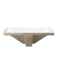 Decolav 1409-CWH 1409-CBN Classically Redefined Rectangle Vitreous China Undermount Lavatory Sink, Biscuit