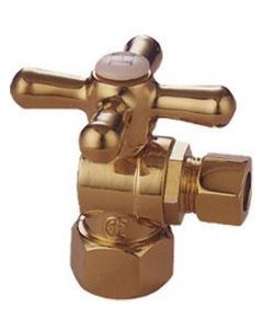 Kingston Brass CC43102X Vintage 1/2-Inch Fip x 3/8-Inch OD 1/4 Angle Stop, Polished Brass