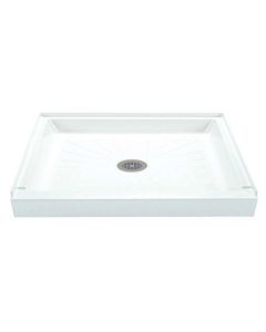 Mustee 3260M 32-in L x 60-in W x 4.5-in H Shower Base in White