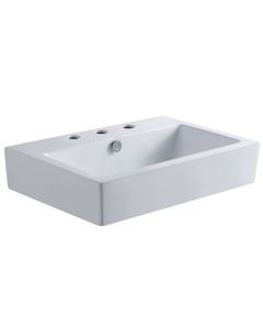 Kingston Brass EV4318W38 Century Wash Basin with 3 Faucet Hole, 8-Inch, White