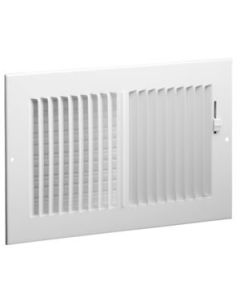 Hart & Cooley 043829 10" x 6" (Width x Height Wall Opening Size) Two-Way Steel Sidewall/Ceiling Register 682 Series in White
