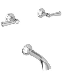 Newport Brass 3-2415/15 3-2415 Double Handle Tub Filler with Tub Spout and Metal Lever Han, Polished Nickel
