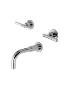 Newport Brass 3-995L/15 3-995L East Linear Double Handle Tub Faucet Trim with Metal Lever, Polished Nickel