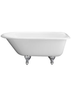 Barclay CTR60-WH-CP 60 Inch Cast Iron Roll Top Clawfoot Tub
