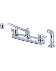 Central Brass 0149-A Double Handle Centerset Kitchen Faucet with Side Spray